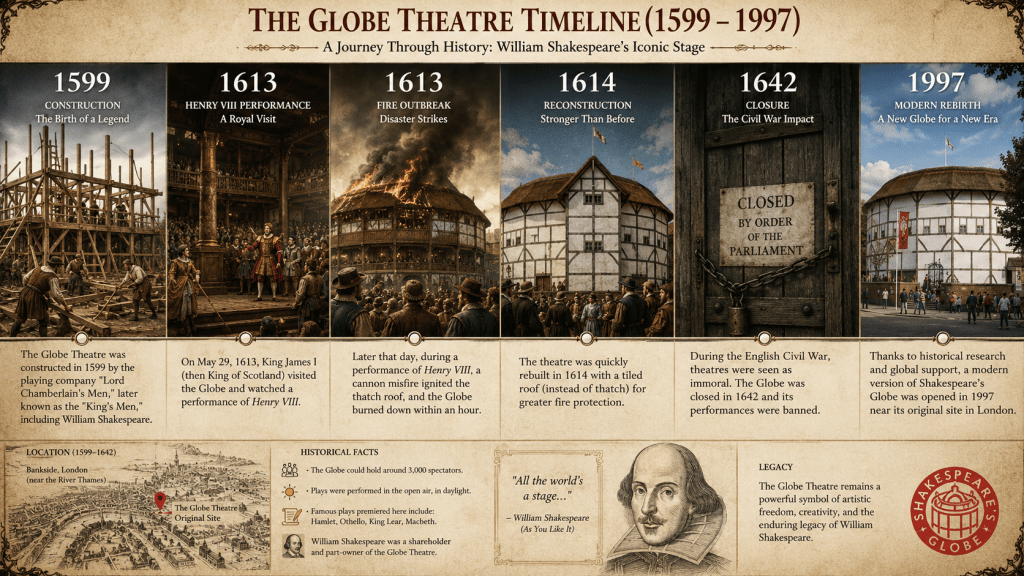 413 Tahun Lalu Hari Ini: Meriam Panggung Nyaris Musnahkan Teater Globe Shakespeare
