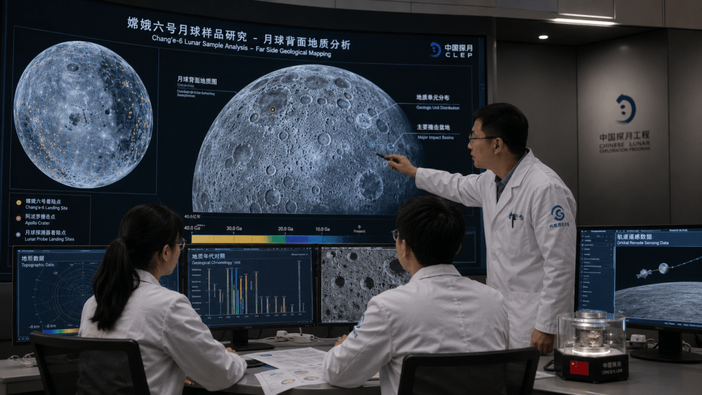 Peneliti mempelajari data Chang'e-6 pada peta geologi Bulan
